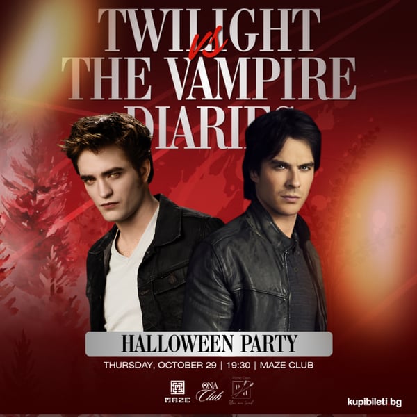 Плакат: TWILIGHT vs. THE VAMPIRE DIARIES: PRE-HALLOWEEN PARTY