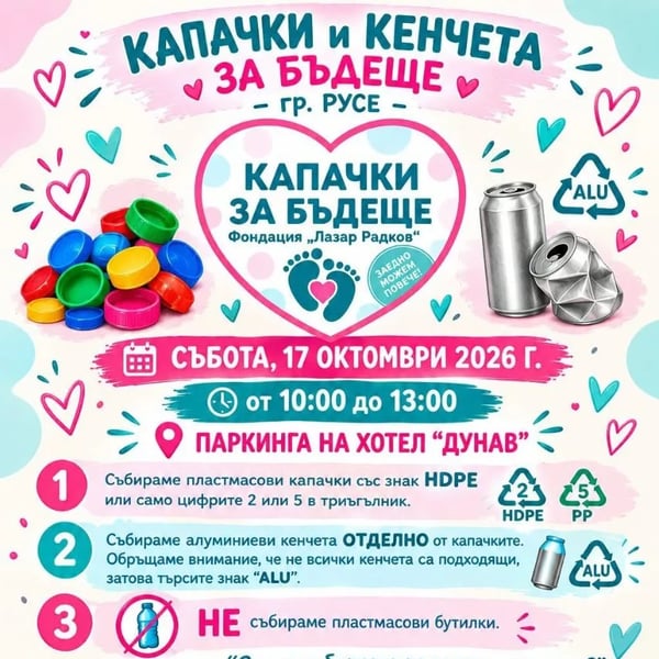 Плакат: Капачки и Кенчета за Бъдеще