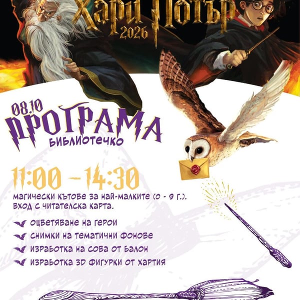 Плакат: Ден на книгите за Хари Потър!