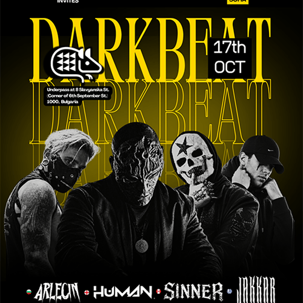 Плакат: DARKBEAT x KUPE [HUMAN, SINNER, JAKKAR & ARLECIN]
