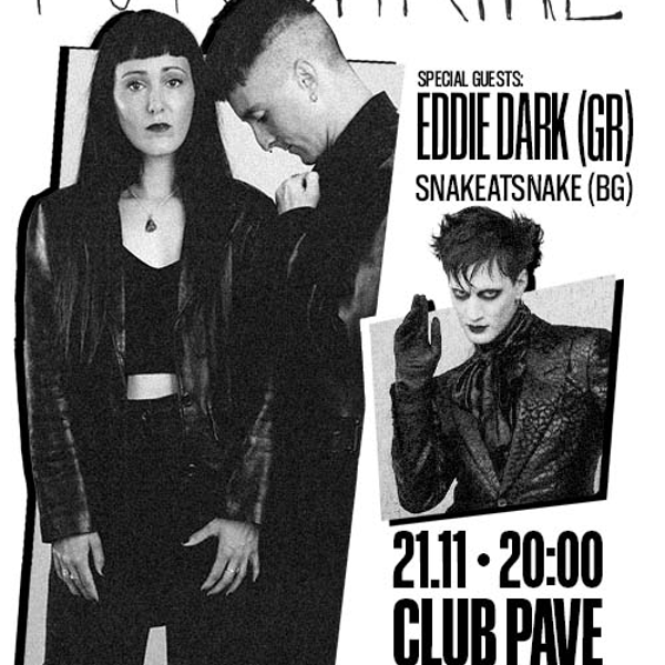Плакат: Potochkine (FR), Eddie Dark (GR), snakeatsnake (BG) live @Club Pave