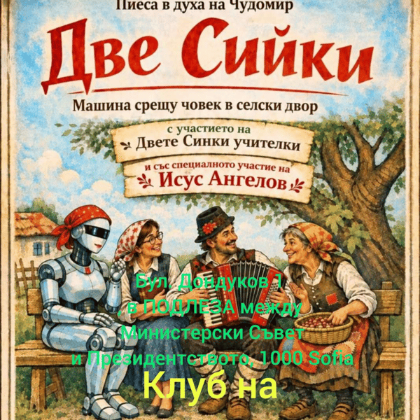 Плакат: Представление - "Двете Сийки" Ирен Кривошиева, Ани Михайлова, Исус Ангелов