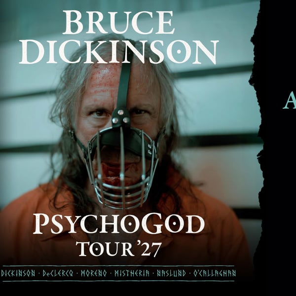 Плакат: Bruce Dickinson – PsychoGod Tour 2027 @ Vidas Art Arena, 28.06.2027