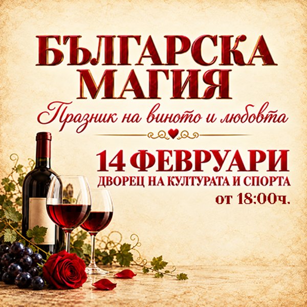 Плакат: БЪЛГАРСКА МАГИЯ - Празник на виното и любовта