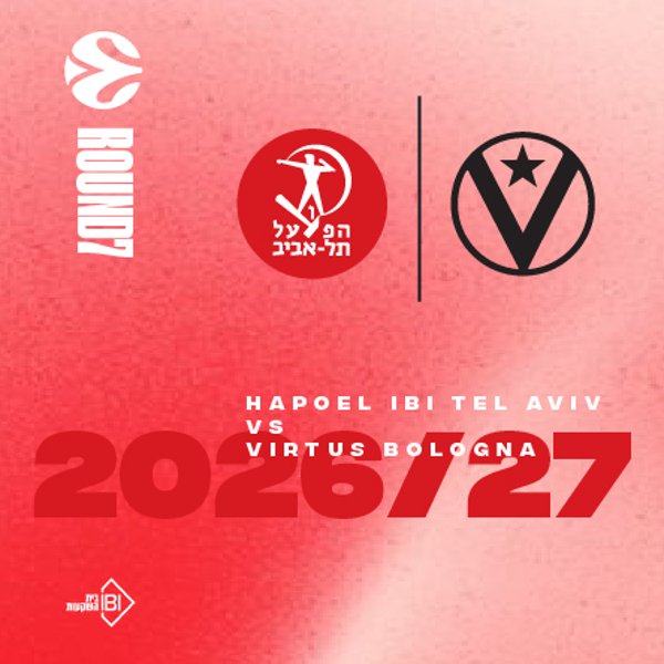 Плакат: Hapoel Tel Aviv vs. Virtus Bologna