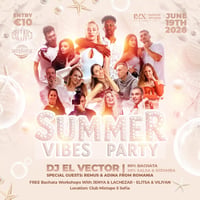 Плакат: 🫧🐚 SUMMER VIBES PARTY 🐚🫧 | SHOW | FREE BACHATA WORKSHOP