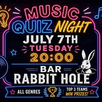 Плакат: Music Quiz Tuesday 07/07 - NEW DATE!
