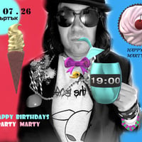 Плакат: HAPPY BIRTHDAYS MARTY PARTY