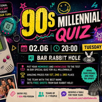 Плакат: Millennial 90's KIDS Trivia in English 02.06