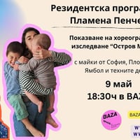 Плакат: Остров Майка - показване в процес на хореографска резиденция на Пламена Пенчева