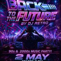 Плакат: 🚀 BACK TO THE FUTURE – Диско вечер в Art Bar 158!