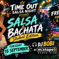 Плакат: TIME OUT | BACK TO SCHOOL…BUT MAKE IT LATIN @ *mixtape5* DJ BOBI | 15.09 | 21:30