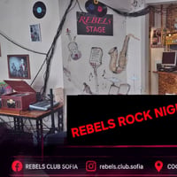 Плакат: REBELS ROCK NIGHT --- 18.09 --- 19:00 --- REBELS CLUB