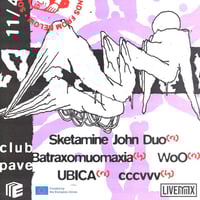Плакат: SOUNDS FROM BELOW - Sketamine John (RS), WoO (RS), Batraxomuomaxia (BG), UBICA (RS), cccvvv (BG)