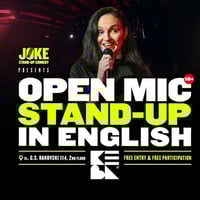 Плакат: Open Mic Stand-up Comedy in English // Inside Joke x KEVA // 13 APR
