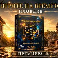 Плакат: ПРЕМИЕРА НА КНИГАТА “ИГРИТЕ НА ВРЕМЕТО” В ПЛОВДИВ