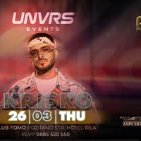 Плакат: 26.03 KRISKO LIVE | UNVRS Events | THURSDAY @ FOMO the club