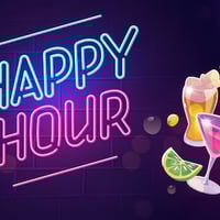 Плакат: 💋  2 x 1  🍺 Happy hour 🍻