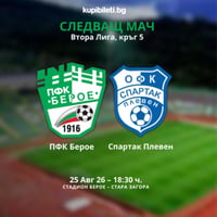 Плакат: ПФК Берое – ОФК Спартак Плевен