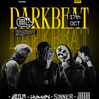 Плакат: Darkbeat Invites: HUMAN, SINNER, JAKKAR & ARLECIN