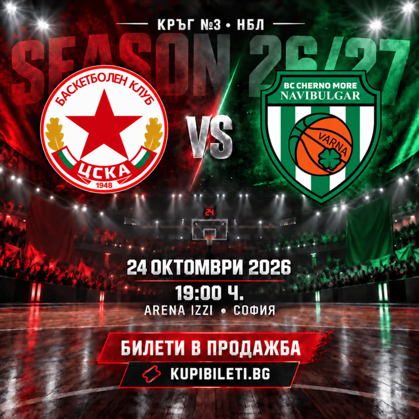 Плакат: ЦСКА - Черно море Navibulgar, НБЛ, Кръг 3
