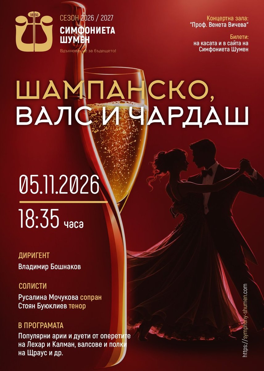 Плакат: Шампанско, валс и Чардаш