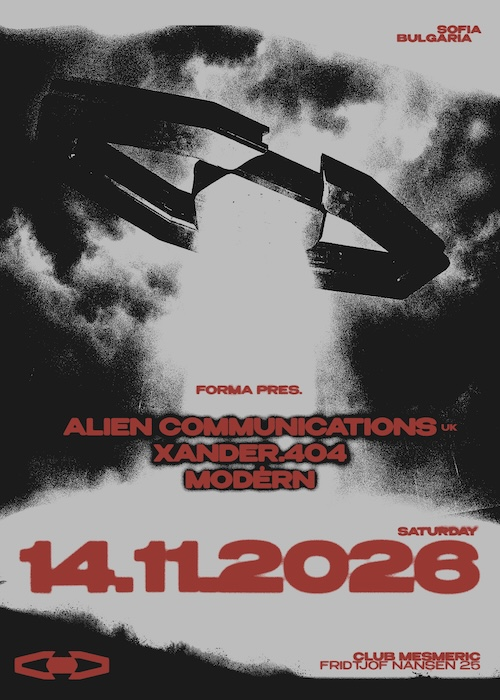 Плакат: FORMA pres. ALIEN COMMUNICATIONS at CLUB MESMERIC
