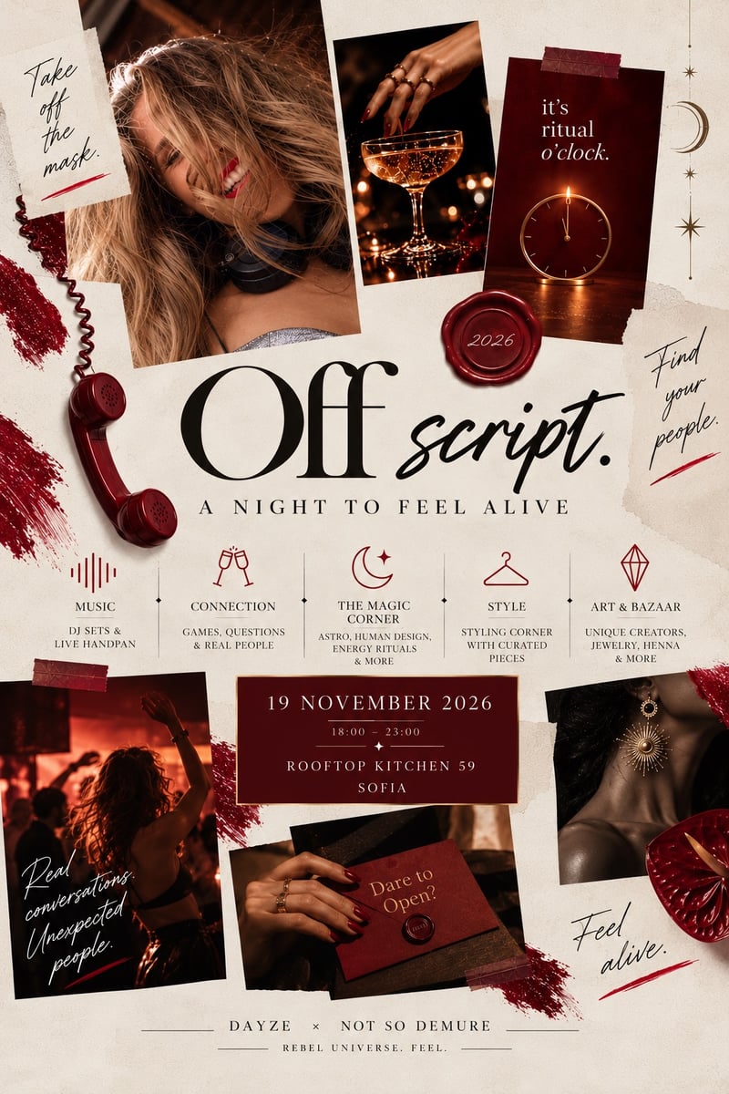 Плакат: OFF SCRIPT. | Afterwork Party & Art Pop-up