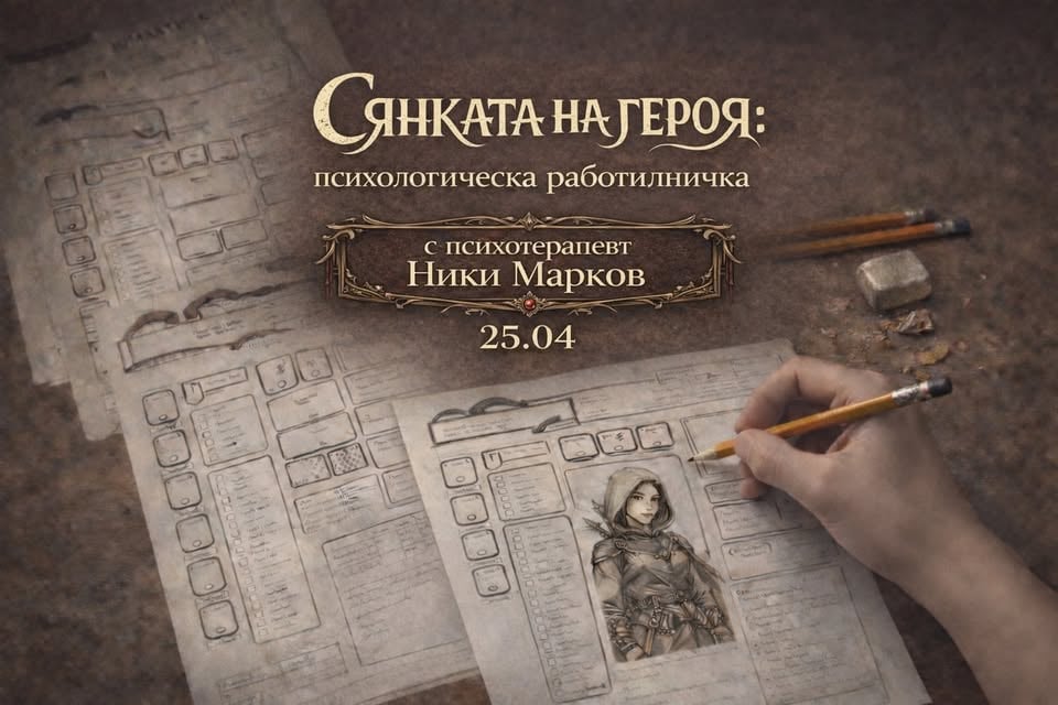 Плакат: Сянката на героя | Психологическа работилничка