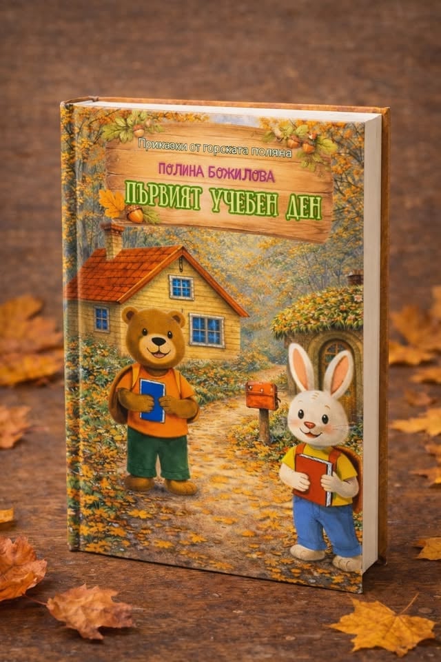 Плакат: Заповядайте на представянето на детската книга "Първият учебен ден" от Полина Божилова