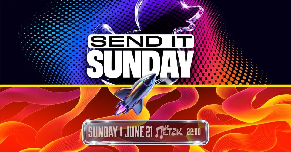 Плакат: SEND IT SUNDAY - Бар Петък. - 21.06.2026