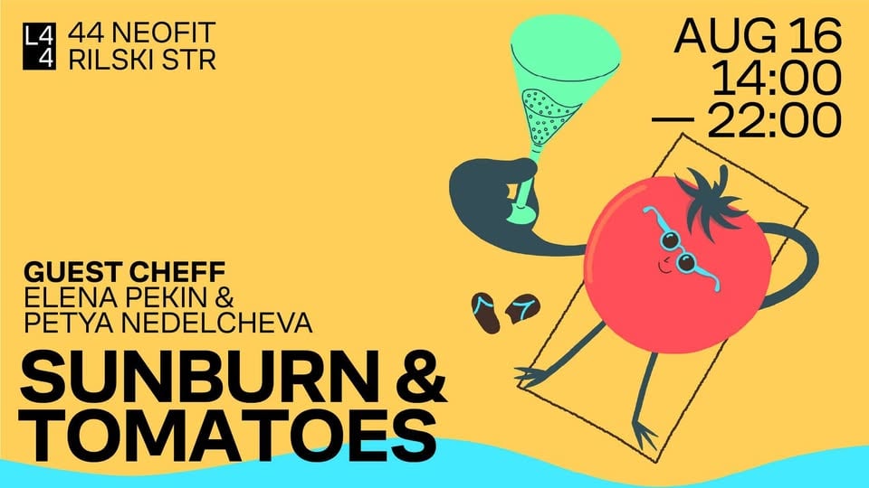 Плакат: SUNBURN & TOMATOES: A sunday Soirée at L44