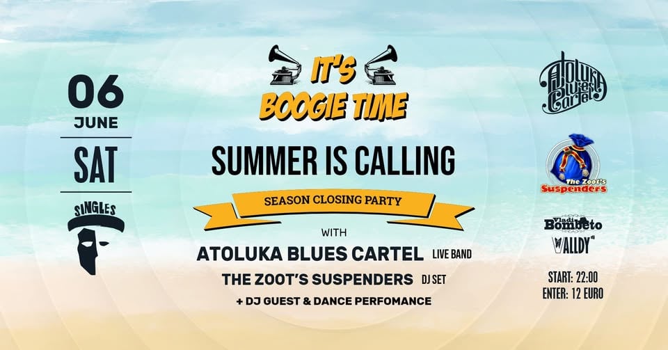 Плакат: It’s Boogie Time: Summer is Coming with Atoluka Blues Cartel