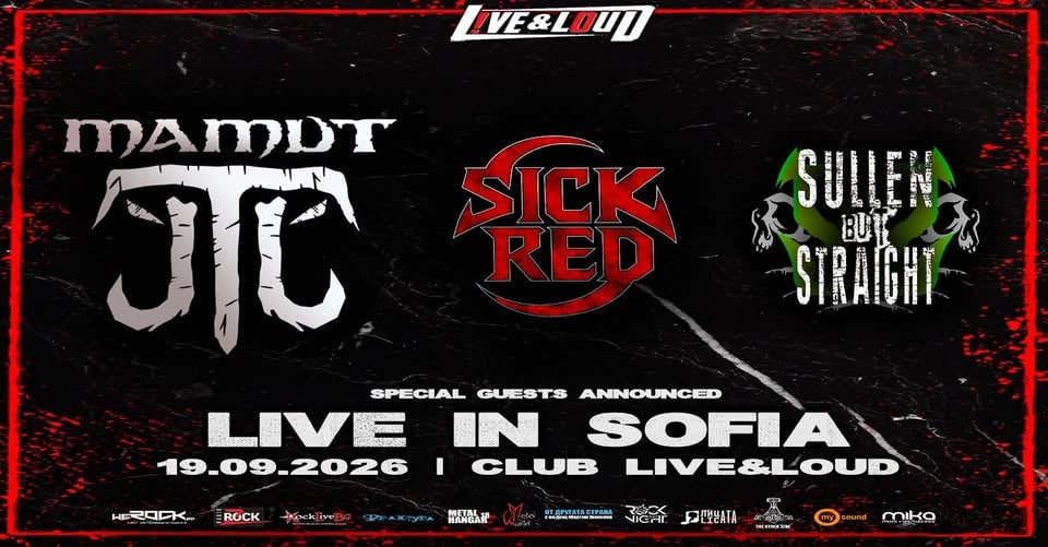 Плакат: MAMUT (MK) + SICKRED + SULLEN BUT STRAIGHT live in Live & Loud, Sofia
