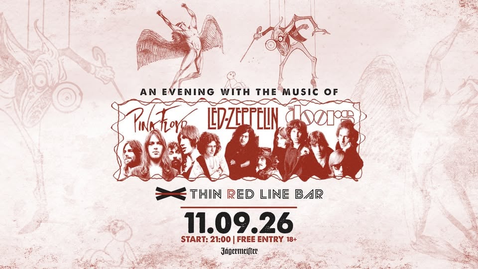 Плакат: Pink Floyd-Led Zeppelin-The Doors Night @ Thin Red Line Bar - 11.09.2026