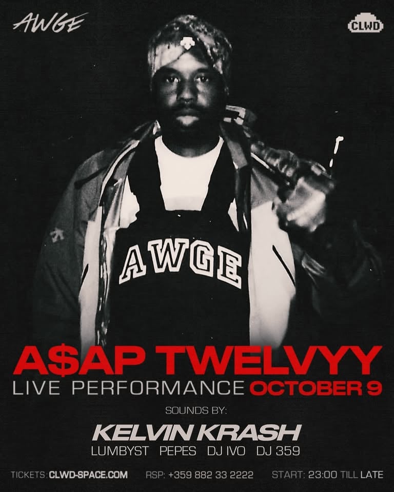Плакат: A$AP TWELVYY & KELVIN KRASH @ CLWD SPACE