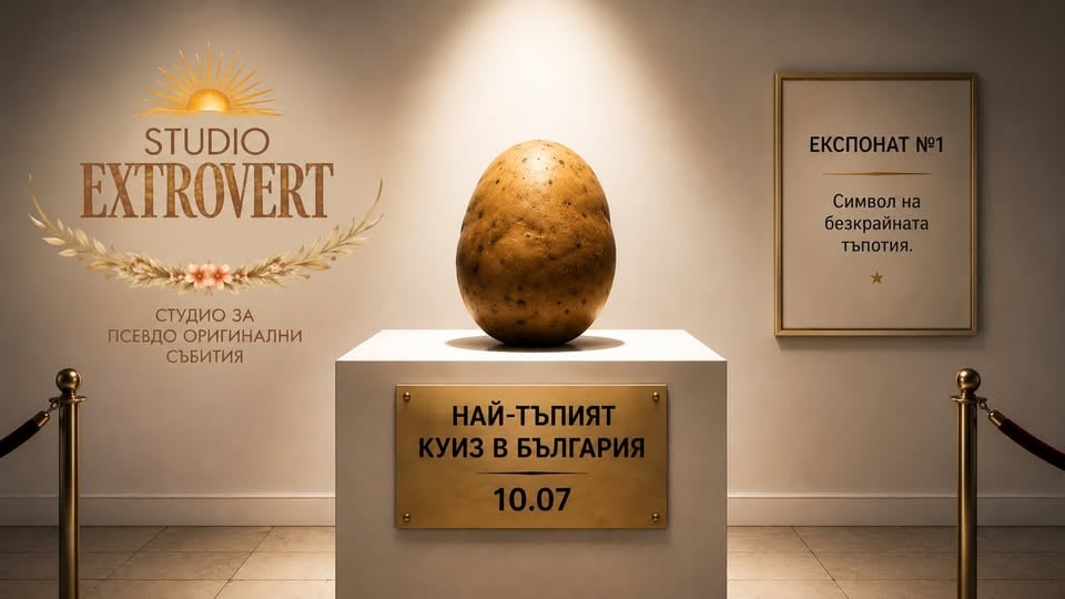 Плакат: Най-тъпият куиз в България | За хора със сурови картофи в главата