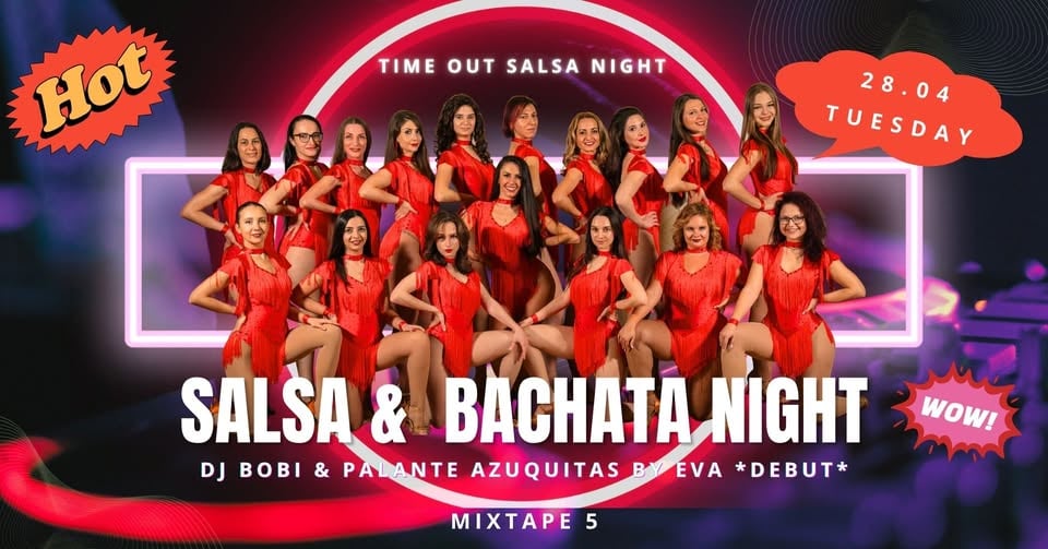 Плакат: Time Out Salsa night & Palante Azuquitas by Eva & DJ BOBI at *mixtape5* | 28.04 | 21:30