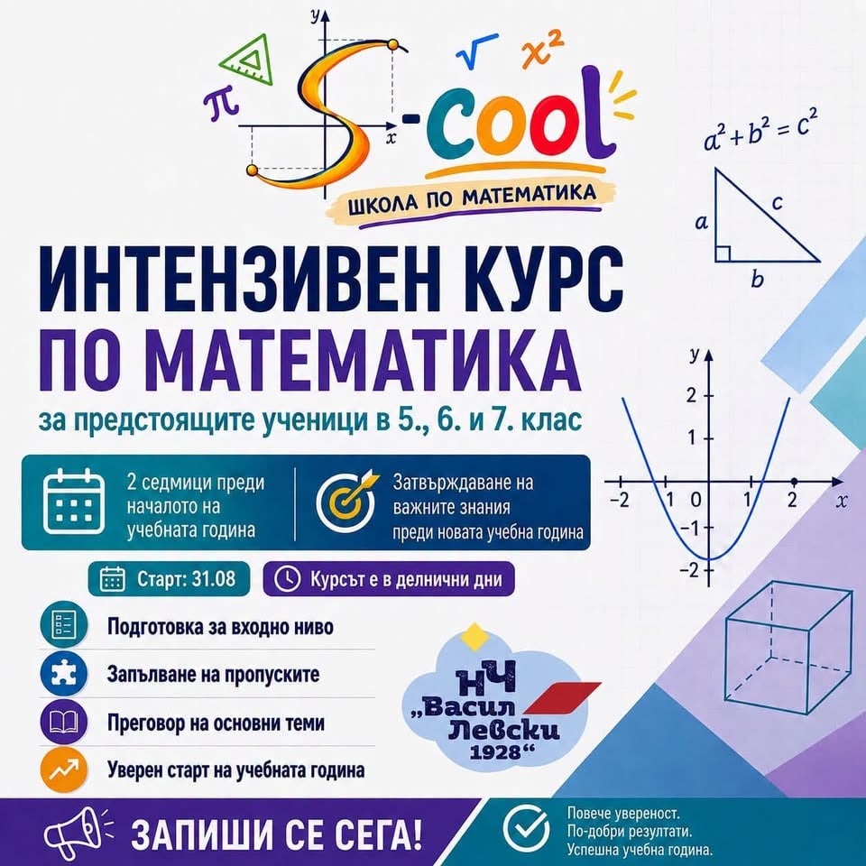 Плакат: МАТЕМАТИКА - ИНТЕНЗИВЕН КУРС