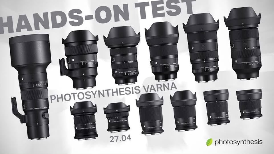 Плакат: Hands-on тест на обективи Sigma / 27.04.2026 г. от 13:00 до 20:00 часа / ФотоСинтезис Варна