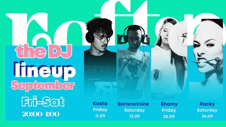 Плакат: Weekend Night Grooves on the roof: September edition🍂