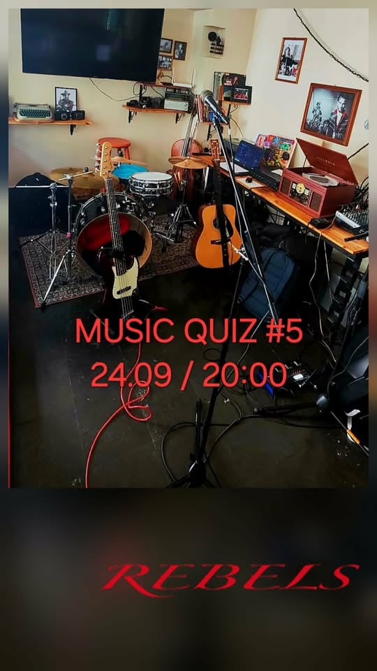 Плакат: Music Quiz #5 --- 24.09.2026 --- 20:00 --- Rebels Club
