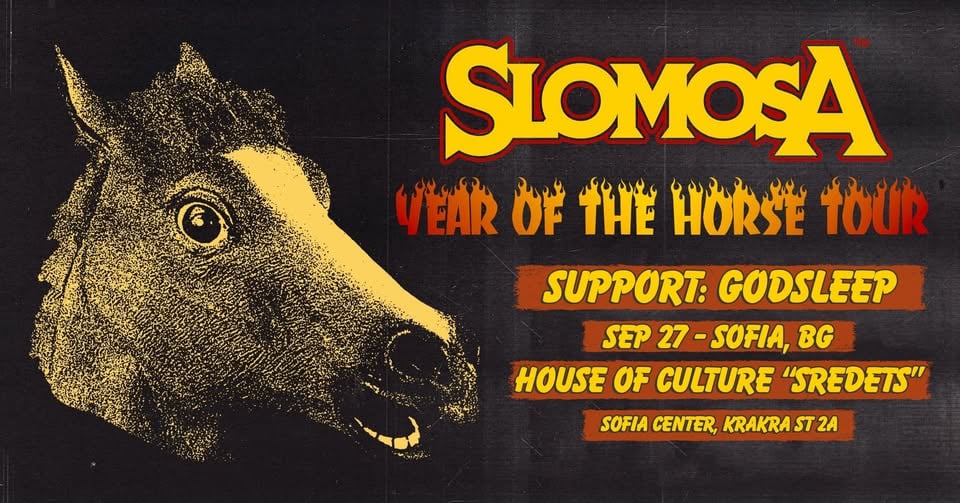 Плакат: Slomosa (NOR) w/ Godsleep (GR), Sawber (BG) live at Club Pave