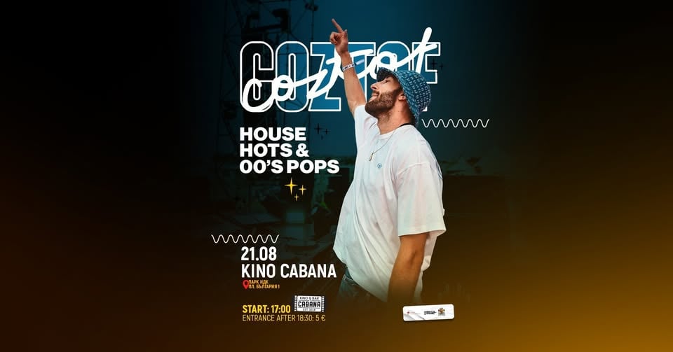Плакат: COZTOF | house hots & 00’s pops - 21.08.2026 - Kino Cabana