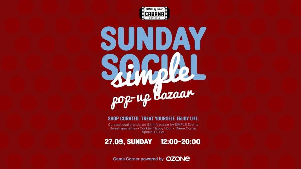 Плакат: Sunday Social by SIMPLE | 27.09 @ Kino Cabana