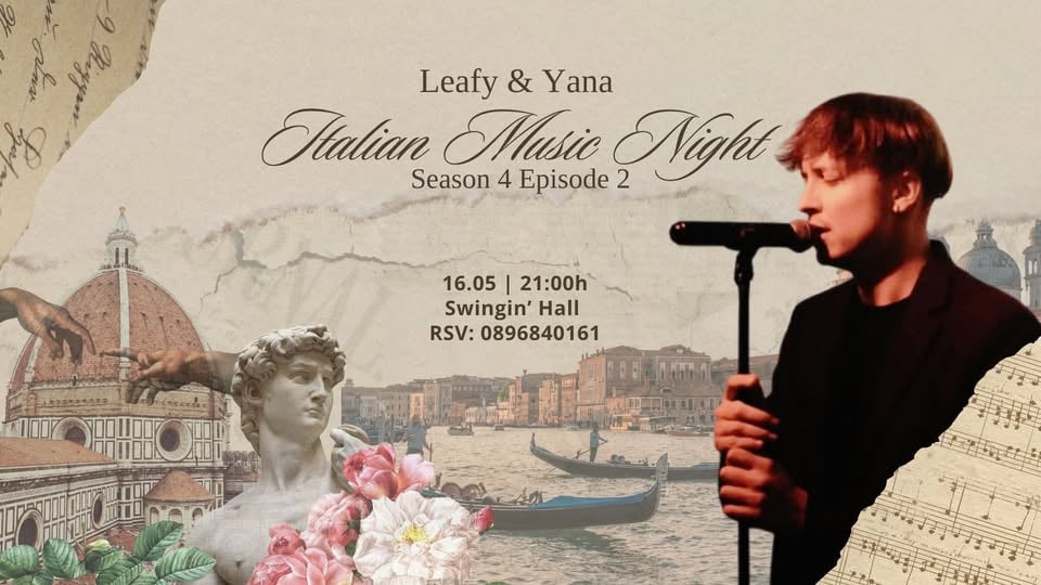 Плакат: 16.05 - ITALIAN MUSIC NIGHT by Leafy & Yana - Season 4, Ep. 2