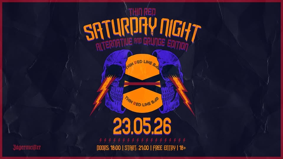 Плакат: Thin Red Saturday Night Rocks [Alternative-Grunge Edition] @ Thin Red Line Bar - 23.05.2026