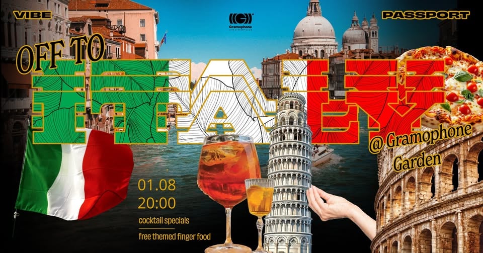 Плакат: Vibe Passport: Off To Italy! /@ Gramophone Garden/