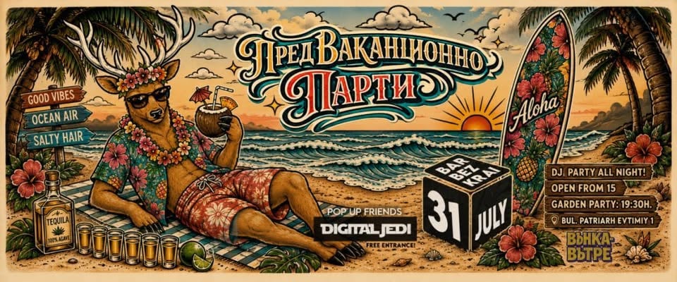 Плакат: ПредВаканционно Парти и Препарти и Афтър парти на Таралеща // 31ви юли