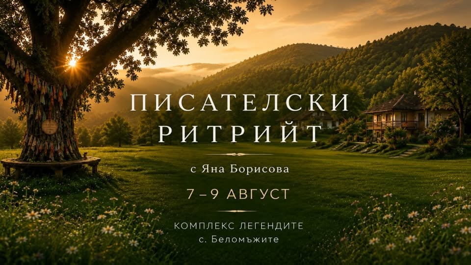 Плакат: Летен писателски ритрийт | 7-9 август